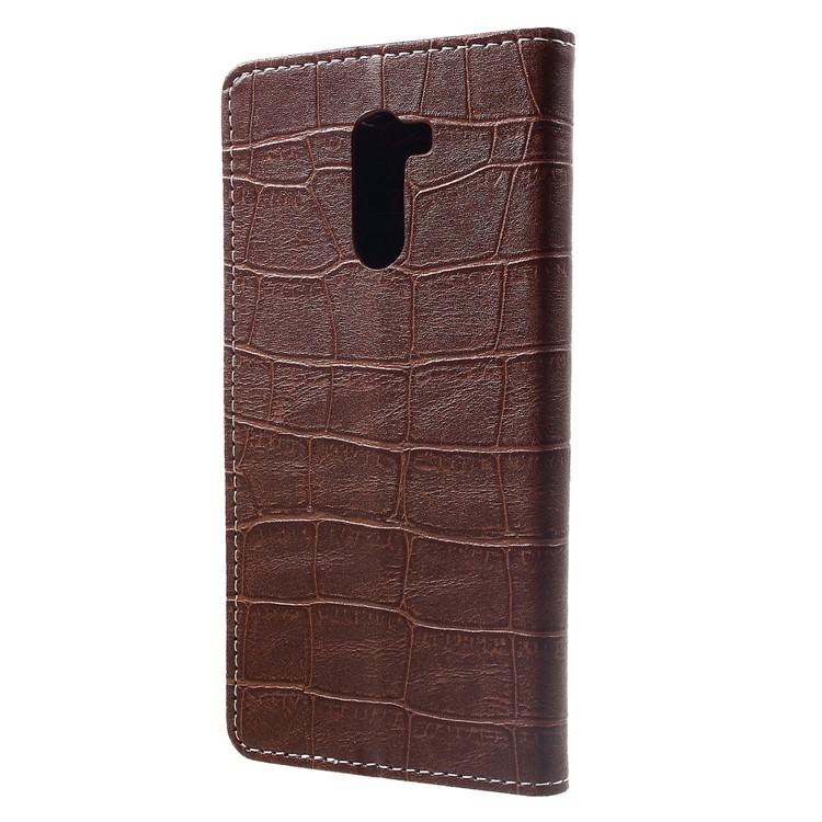 Vintage Crocodile Texture Wallet Stand Leather Accessory Case for Xiaomi Pocophone F1 / Poco F1 (India) - Brown-2