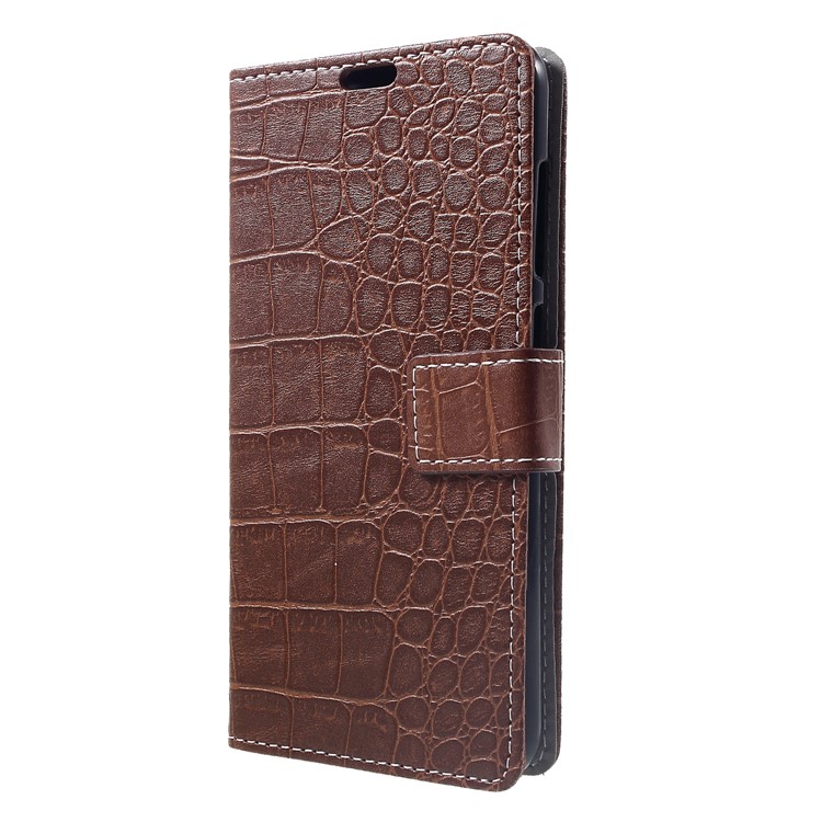 Vintage Crocodile Texture Wallet Stand Leather Accessory Case for Xiaomi Pocophone F1 / Poco F1 (India) - Brown-3