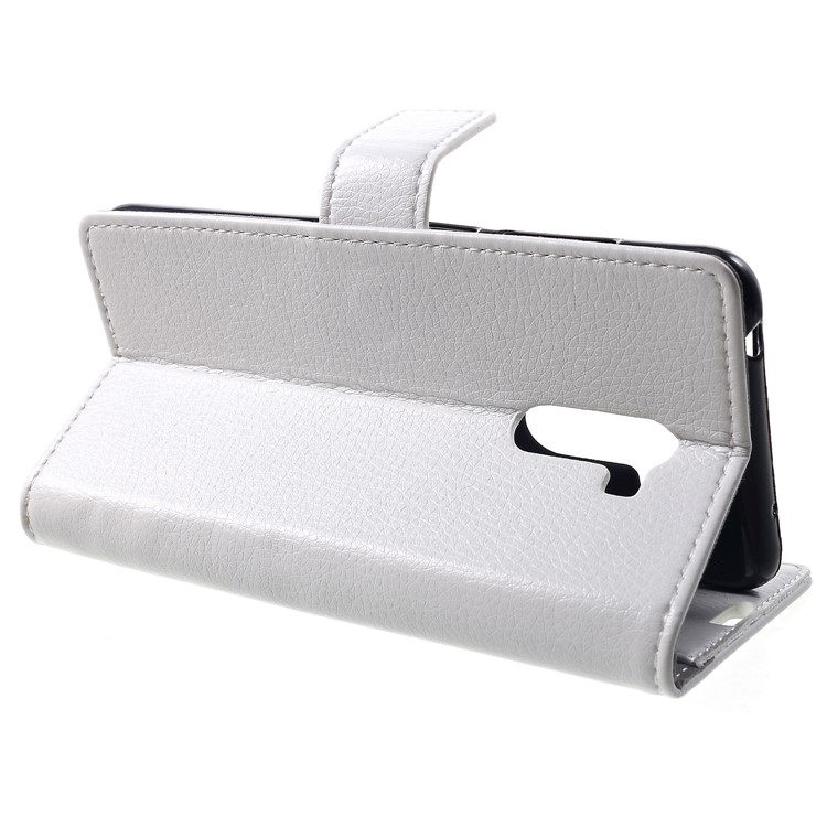 Litchi Skin Leather Wallet Stand Accessory Cover for Xiaomi Pocophone F1 / Poco F1 (India) - White-4