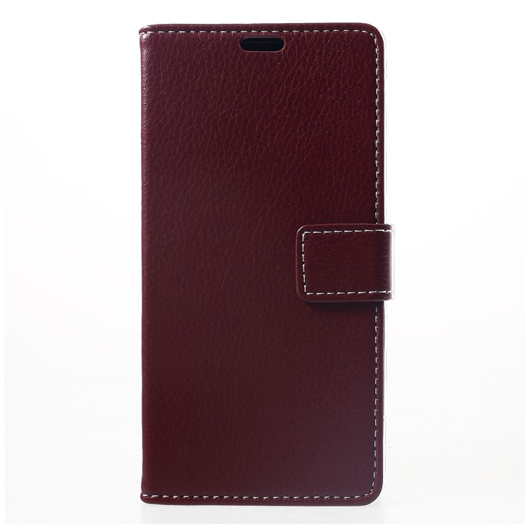 Litchi Skin Leather Wallet Stand Cover Accessory for Xiaomi Pocophone F1 / Poco F1 (India) - Brown-1