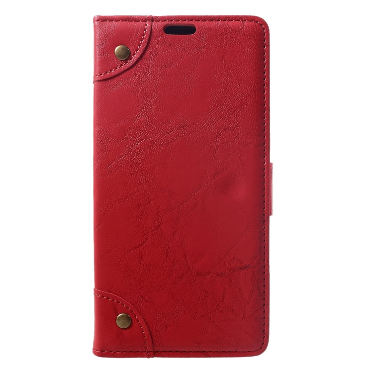 Retro Style Leather Wallet Case for Xiaomi Pocophone F1 / Poco F1 (India) - Red-3