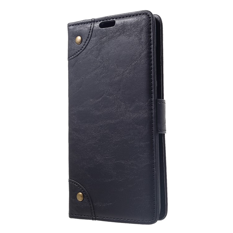Retro Style Leather Wallet Casing for Xiaomi Pocophone F1 / Poco F1 (India) - Black-3