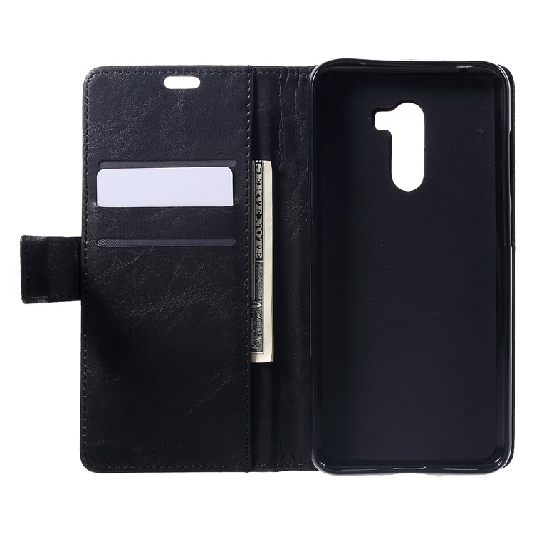 Retro Style Leather Wallet Casing for Xiaomi Pocophone F1 / Poco F1 (India) - Black-5