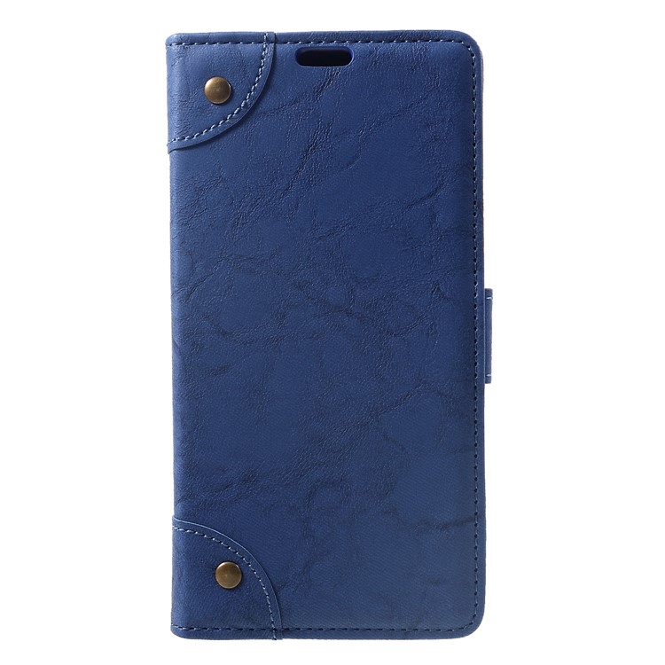 Retro Style Leather Wallet Cover for Xiaomi Pocophone F1 / Poco F1 (India) - Blue-1