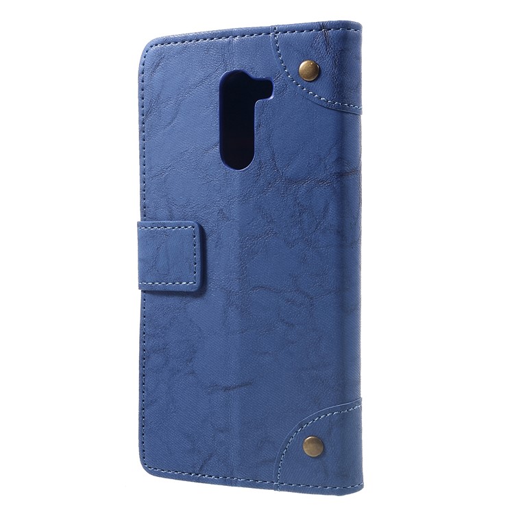 Retro Style Leather Wallet Cover for Xiaomi Pocophone F1 / Poco F1 (India) - Blue-2