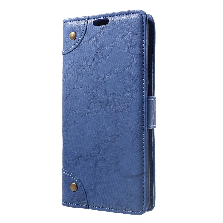 Retro Style Leather Wallet Cover for Xiaomi Pocophone F1 / Poco F1 (India) - Blue-3