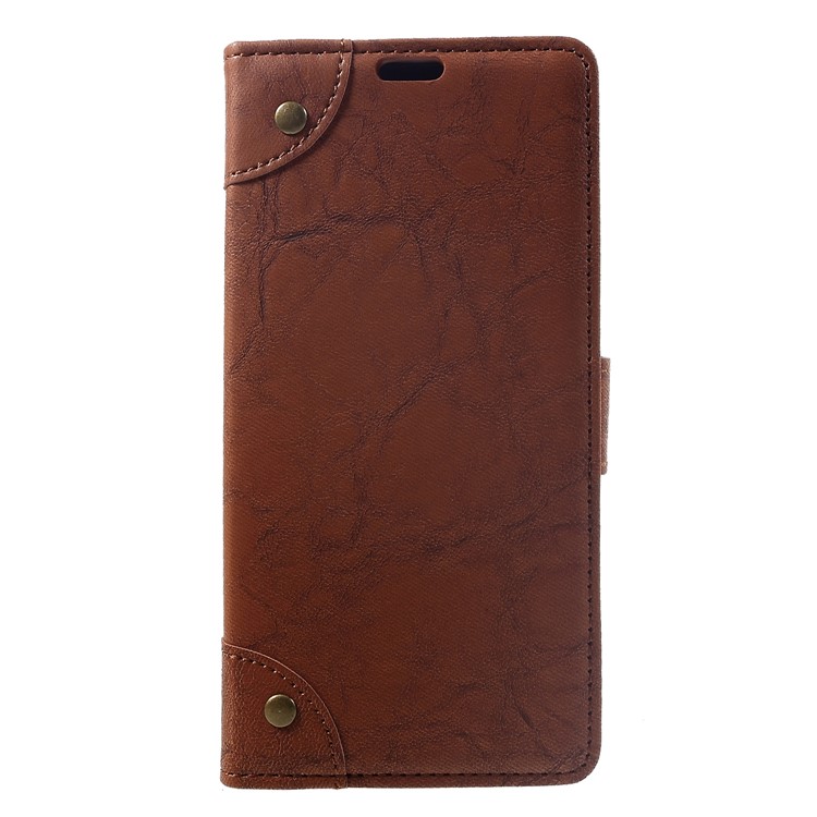 Retro Style Leather Wallet Shell for Xiaomi Pocophone F1 / Poco F1 (India) - Brown-1