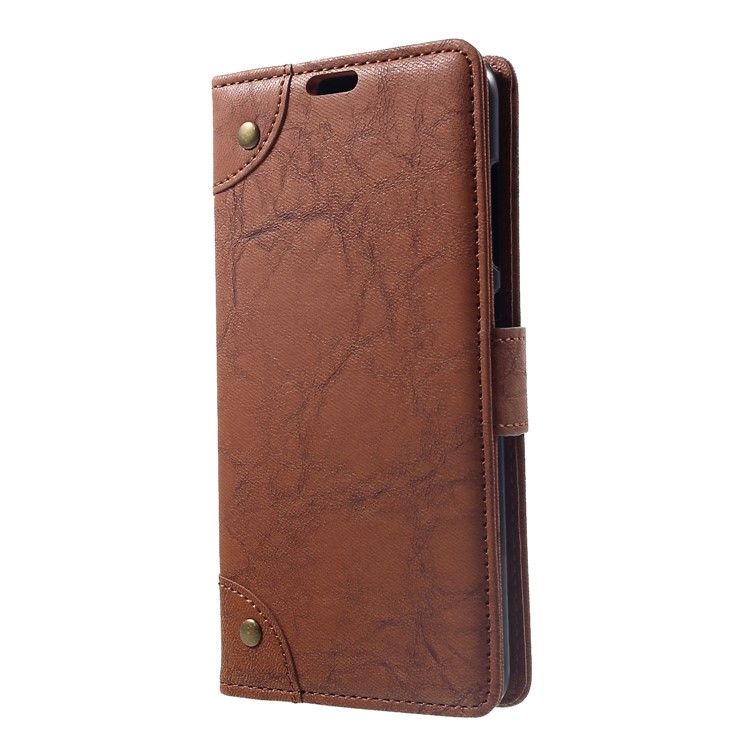 Retro Style Leather Wallet Shell for Xiaomi Pocophone F1 / Poco F1 (India) - Brown-3