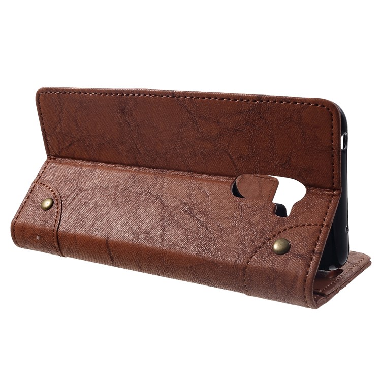 Retro Style Leather Wallet Shell for Xiaomi Pocophone F1 / Poco F1 (India) - Brown-4