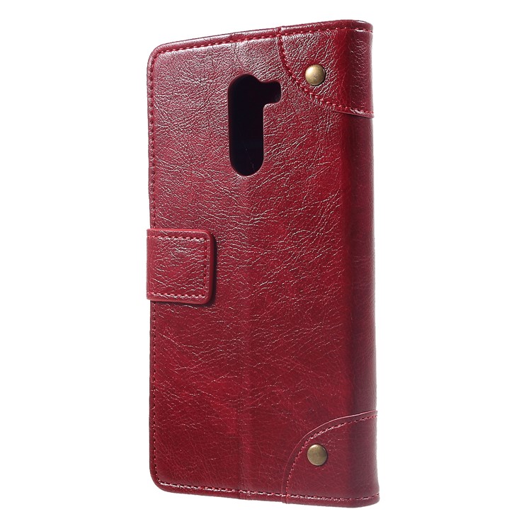 Retro Style Leather Wallet Stand Cover for Xiaomi Pocophone F1 / Poco F1 (India) - Red-2