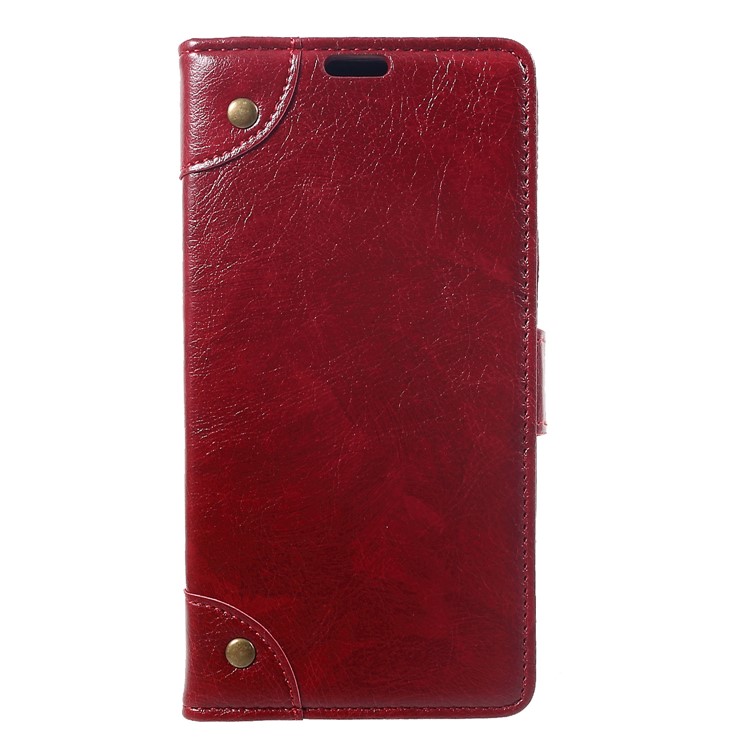 Retro Style Leather Wallet Stand Cover for Xiaomi Pocophone F1 / Poco F1 (India) - Red-3