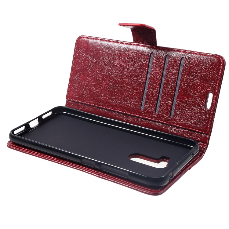 Retro Style Leather Wallet Stand Cover for Xiaomi Pocophone F1 / Poco F1 (India) - Red-5