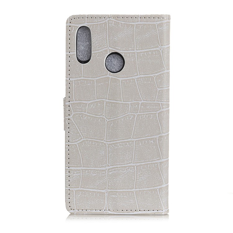Crocodile Texture PU Leather Stand Wallet Phone Cover for Xiaomi Redmi Note 6 Pro - White-2