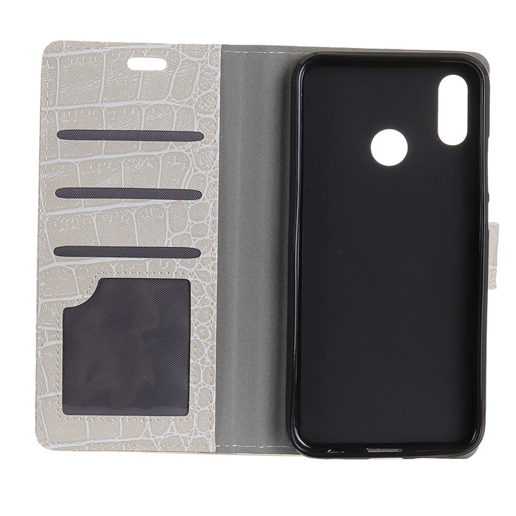 Crocodile Texture PU Leather Stand Wallet Phone Cover for Xiaomi Redmi Note 6 Pro - White-3