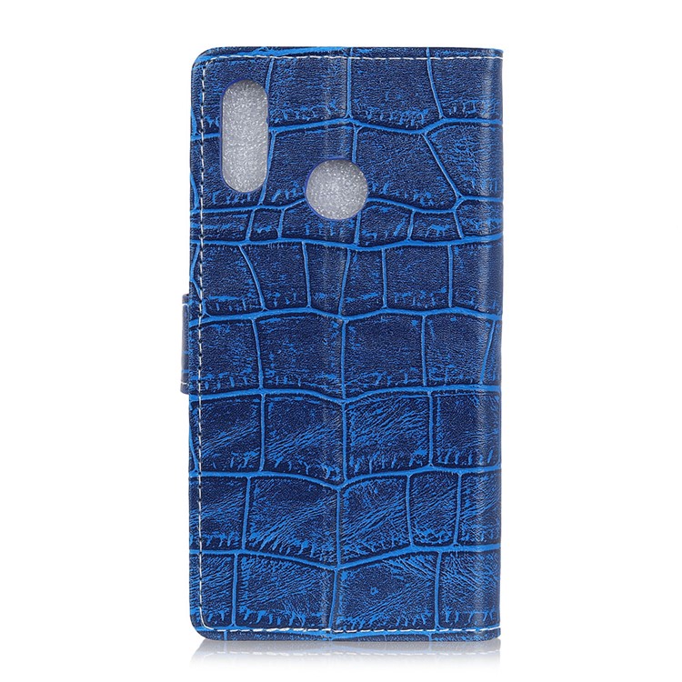Crocodile Texture PU Leather Stand Wallet Phone Casing for Xiaomi Redmi Note 6 Pro - Blue-2