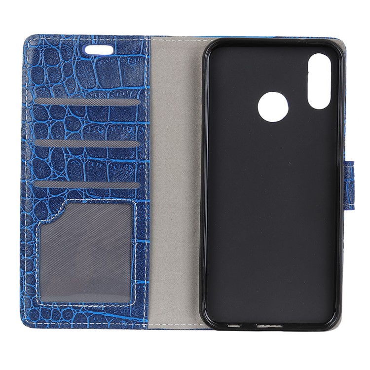 Crocodile Texture PU Leather Stand Wallet Phone Casing for Xiaomi Redmi Note 6 Pro - Blue-3