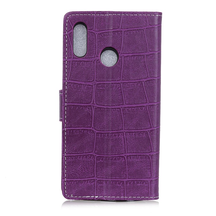 Crocodile Texture PU Leather Stand Wallet Cell Phone Case for Xiaomi Redmi Note 6 Pro - Purple-2