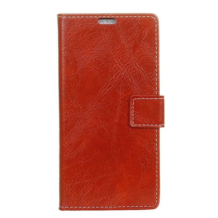 Vintage Crazy Horse Texture Wallet Leather Phone Shell for Xiaomi Redmi Note 6 Pro - Red-1