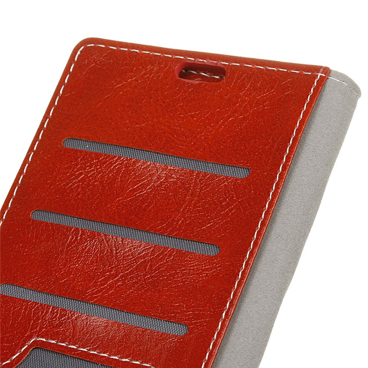 Vintage Crazy Horse Texture Wallet Leather Phone Shell for Xiaomi Redmi Note 6 Pro - Red-5