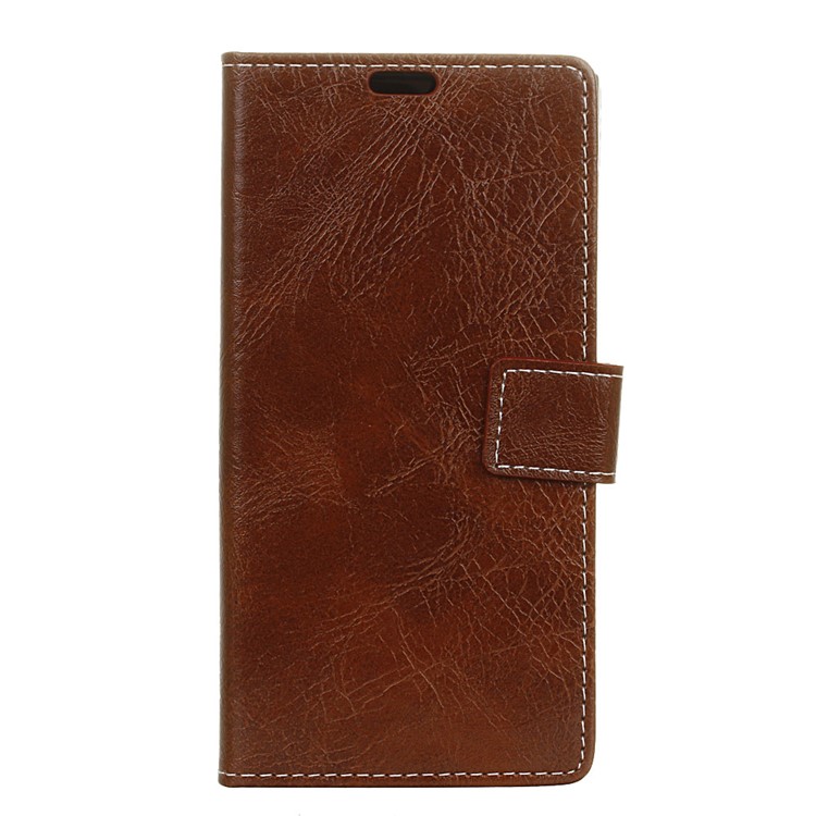 Vintage Crazy Horse Texture Wallet Leather Flip Protective Case for Xiaomi Redmi Note 6 Pro - Brown-1