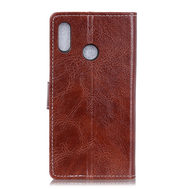Vintage Crazy Horse Texture Wallet Leather Flip Protective Case for Xiaomi Redmi Note 6 Pro - Brown-2