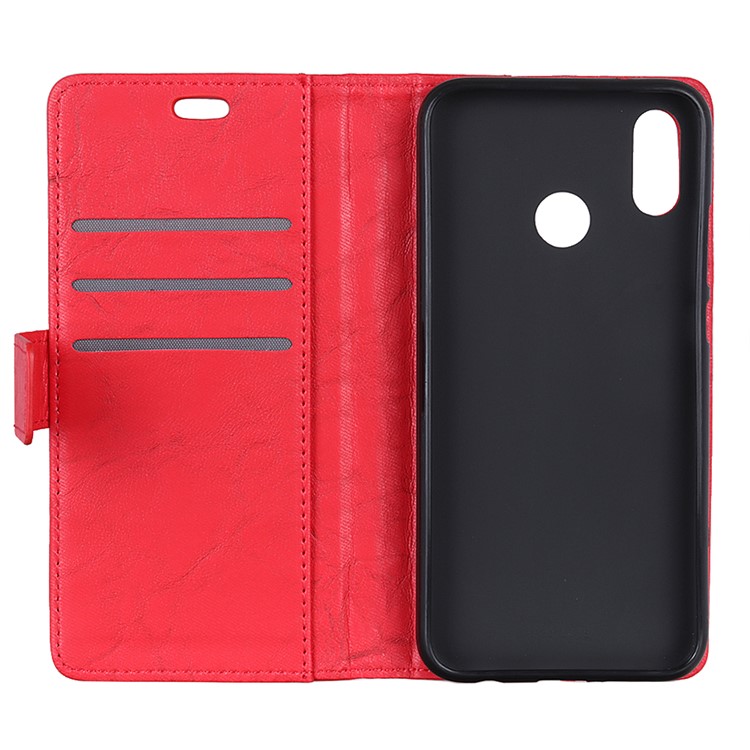 Retro Style Leather Wallet Case for Xiaomi Redmi Note 6 Pro - Red-8