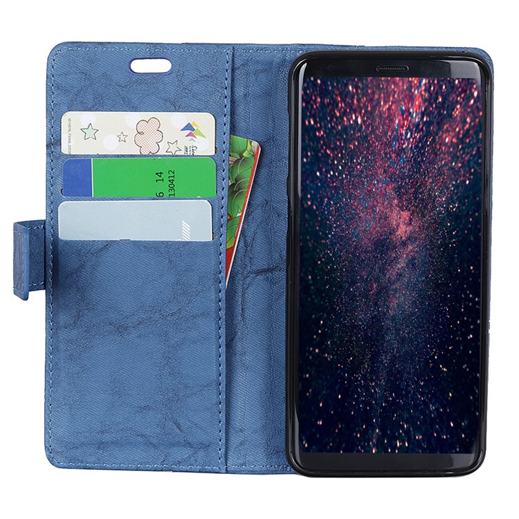 Retro Style Leather Wallet Cover for Xiaomi Redmi Note 6 Pro - Blue-3
