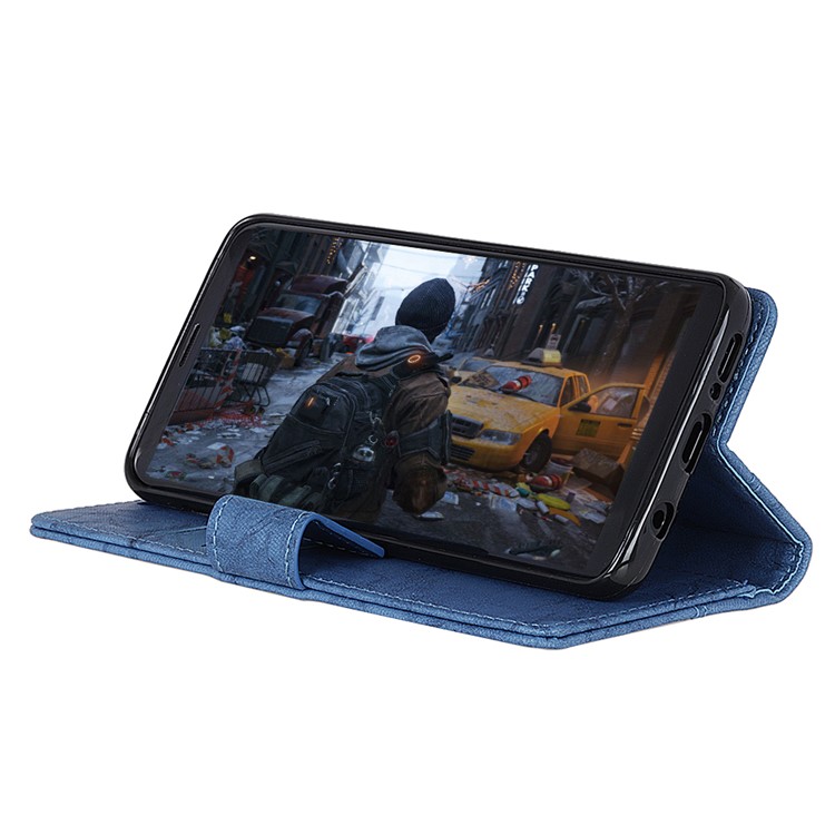 Retro Style Leather Wallet Cover for Xiaomi Redmi Note 6 Pro - Blue-5