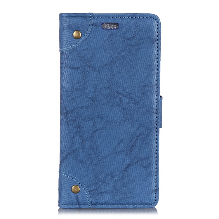 Retro Style Leather Wallet Cover for Xiaomi Redmi Note 6 Pro - Blue-6