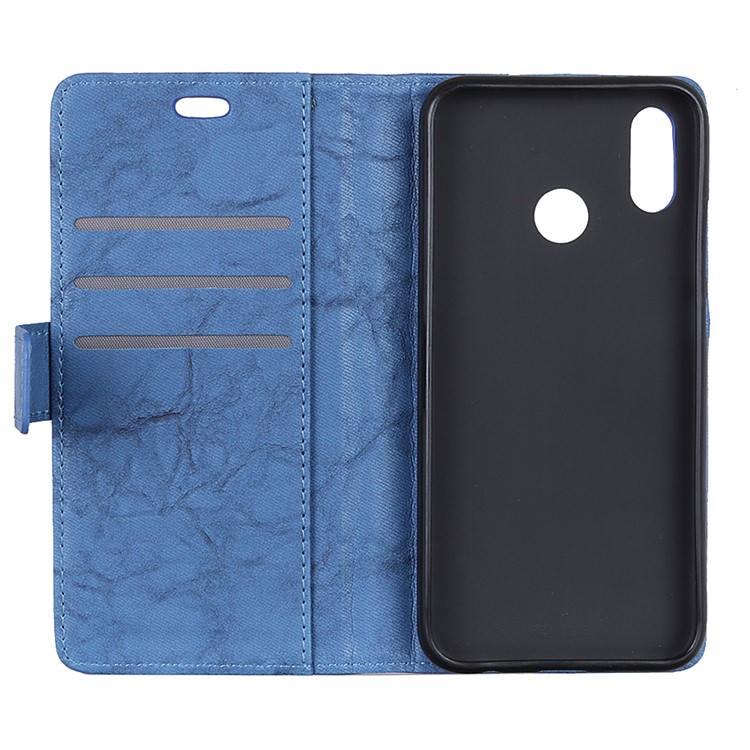 Retro Style Leather Wallet Cover for Xiaomi Redmi Note 6 Pro - Blue-8