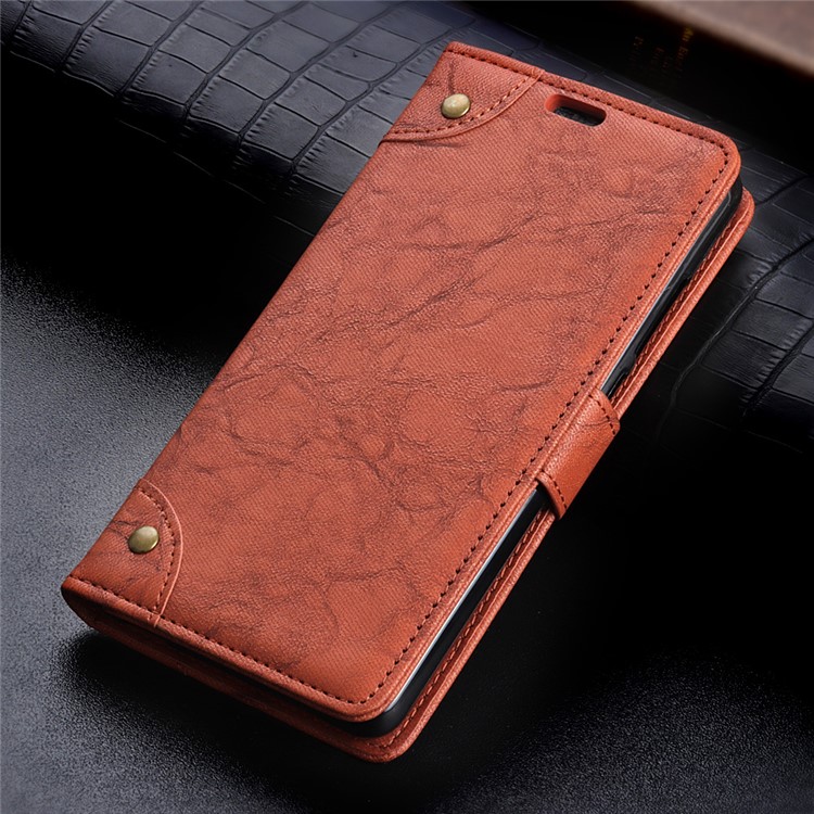 Retro Style Leather Wallet Case Shell for Xiaomi Redmi Note 6 Pro - Brown-10