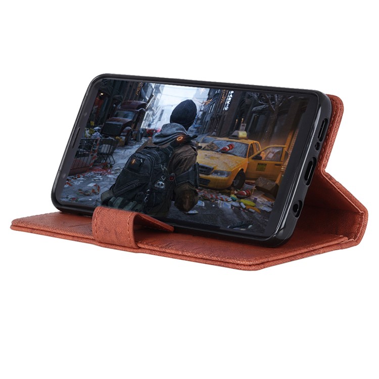 Retro Style Leather Wallet Case Shell for Xiaomi Redmi Note 6 Pro - Brown-5