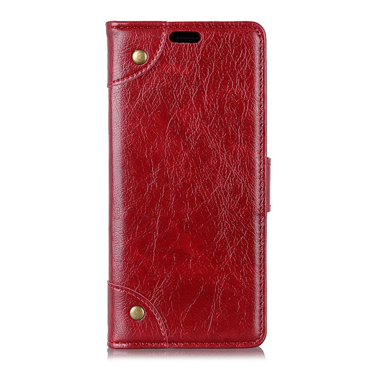 Retro Style Leather Wallet Stand Mobile Case for Xiaomi Redmi Note 6 Pro - Red-2