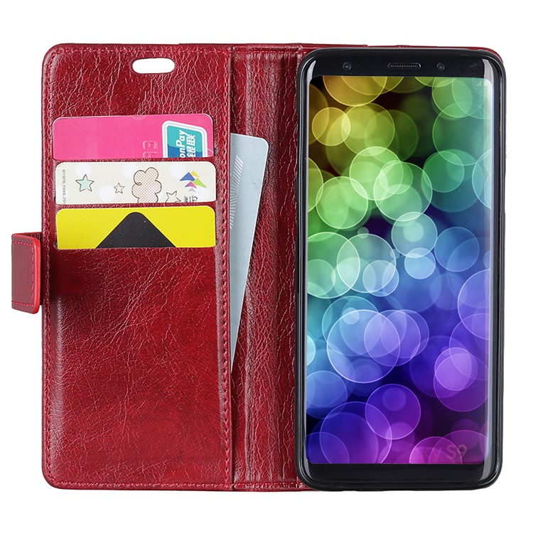 Retro Style Leather Wallet Stand Mobile Case for Xiaomi Redmi Note 6 Pro - Red-5