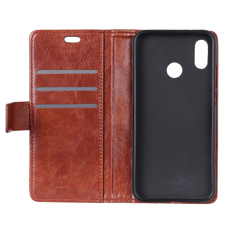 Retro Style Leather Wallet Stand Cellphone Case for Xiaomi Redmi Note 6 Pro - Brown-9