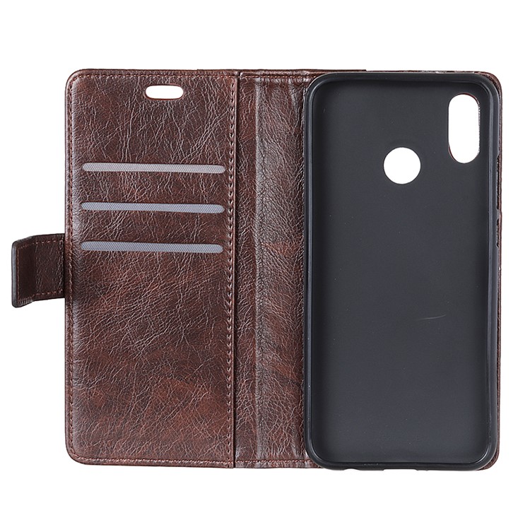 Retro Style Leather Wallet Stand Accessory Case for Xiaomi Redmi Note 6 Pro - Coffee-8
