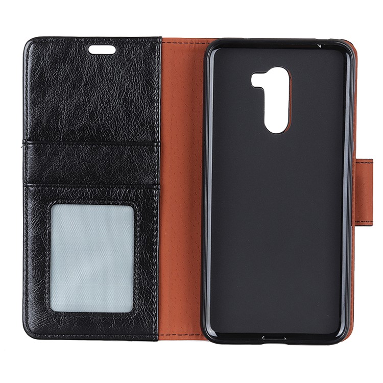 Textured Split Leather Wallet Cellphone Case for Xiaomi Pocophone F1 / Poco F1 (India) - Black-5
