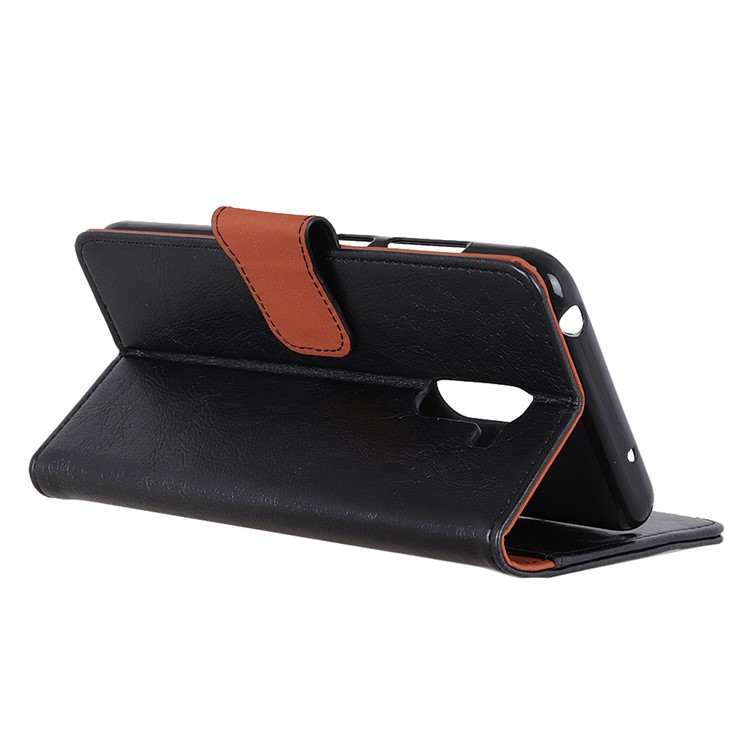 Textured Split Leather Wallet Cellphone Case for Xiaomi Pocophone F1 / Poco F1 (India) - Black-6