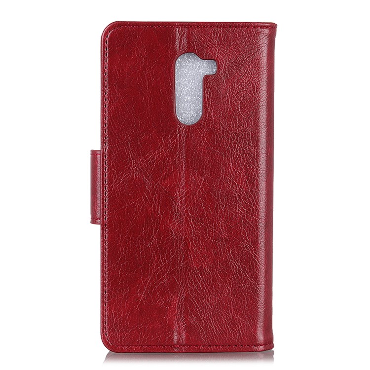 Textured Split Leather Wallet Phone Cover with Stand for Xiaomi Pocophone F1 / Poco F1 (India) - Red-3