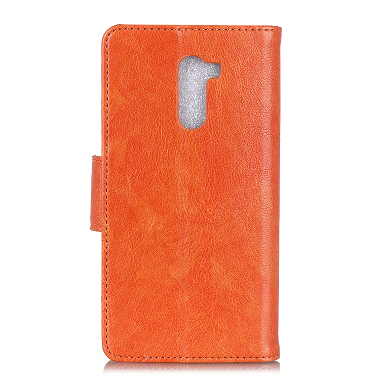 Textured Split Leather Magnetic Mobile Shell for Xiaomi Pocophone F1 / Poco F1 (India) - Orange-4