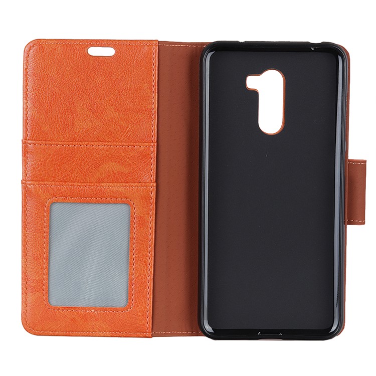Textured Split Leather Magnetic Mobile Shell for Xiaomi Pocophone F1 / Poco F1 (India) - Orange-5
