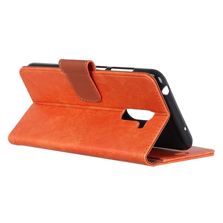 Textured Split Leather Magnetic Mobile Shell for Xiaomi Pocophone F1 / Poco F1 (India) - Orange-6