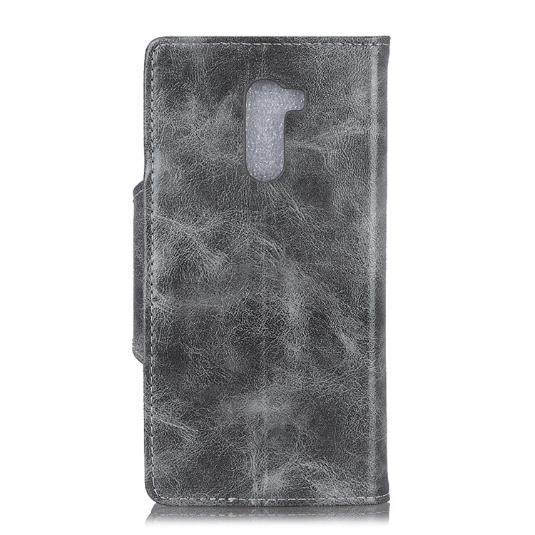 For Xiaomi Pocophone F1 / Poco F1 (India) Textured PU Leather Wallet Protective Phone Cover - Grey-3