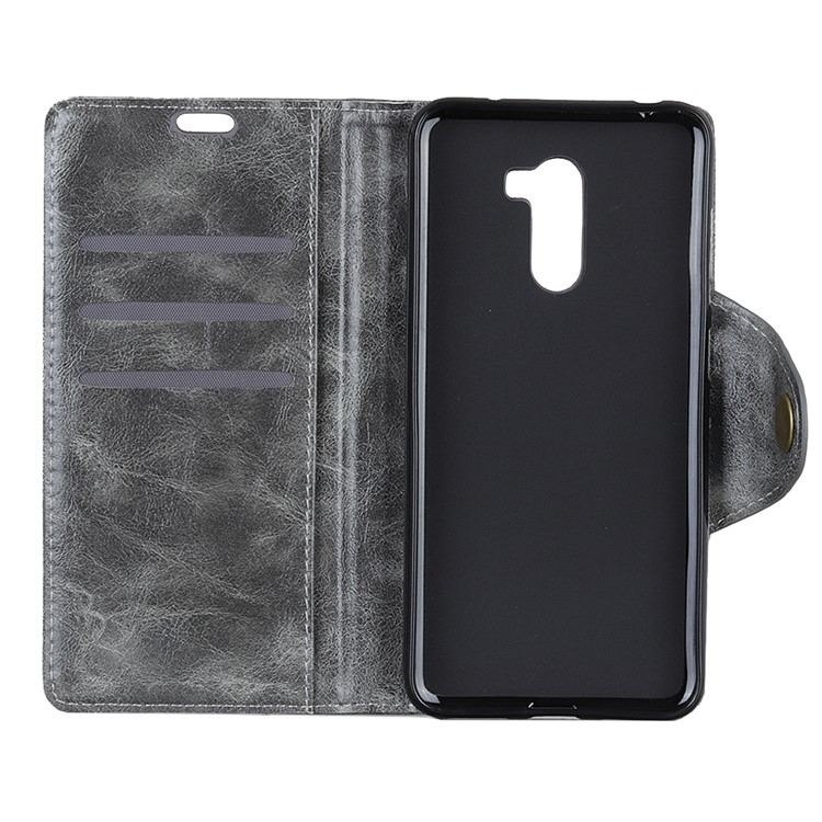 For Xiaomi Pocophone F1 / Poco F1 (India) Textured PU Leather Wallet Protective Phone Cover - Grey-4