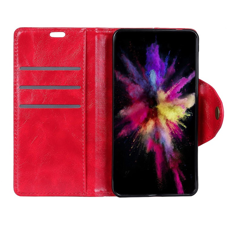 For Xiaomi Pocophone F1 / Poco F1 (India) Textured PU Leather Wallet Magnetic Shell Case - Red-2