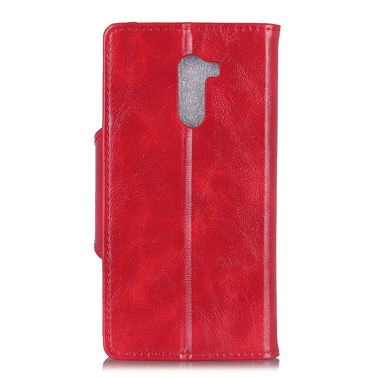 For Xiaomi Pocophone F1 / Poco F1 (India) Textured PU Leather Wallet Magnetic Shell Case - Red-3