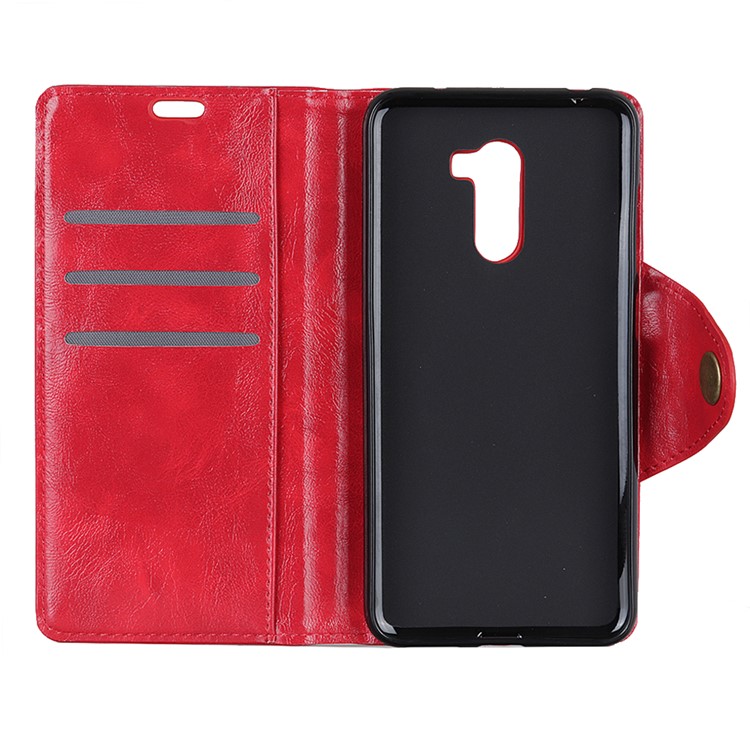 For Xiaomi Pocophone F1 / Poco F1 (India) Textured PU Leather Wallet Magnetic Shell Case - Red-4