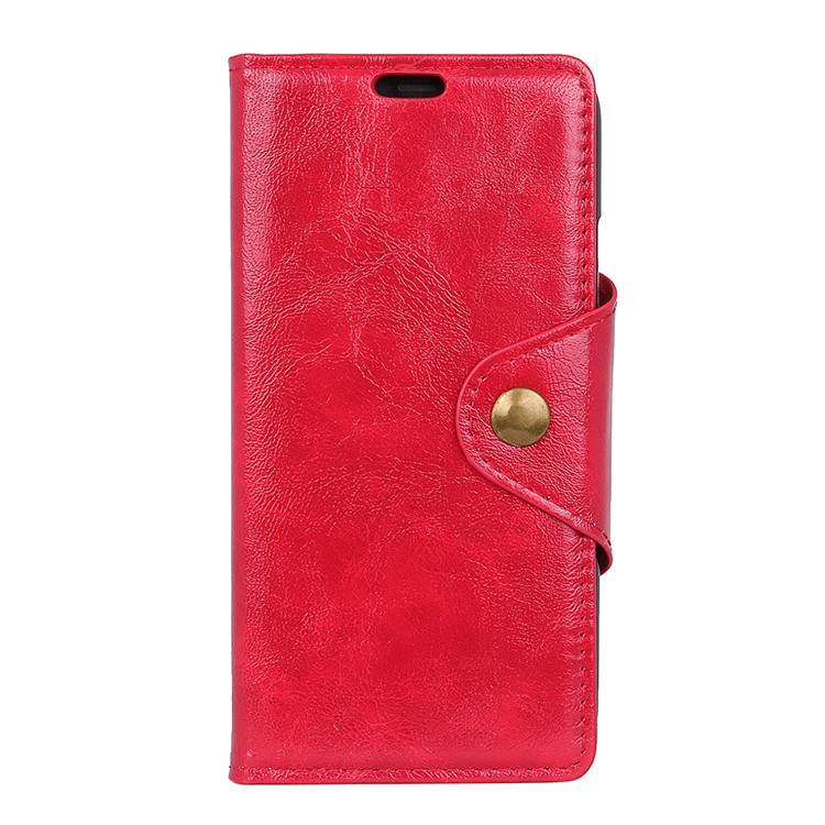 For Xiaomi Pocophone F1 / Poco F1 (India) Textured PU Leather Wallet Magnetic Shell Case - Red-6