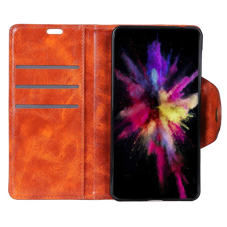 For Xiaomi Pocophone F1 / Poco F1 (India) Textured PU Leather Wallet Protective Phone Case - Orange-2
