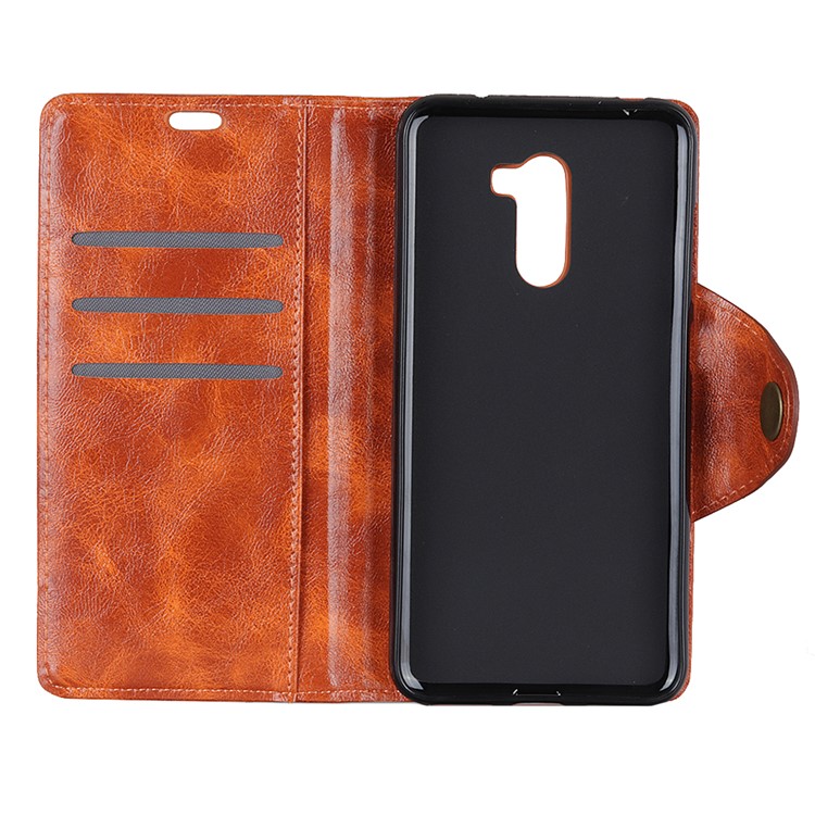 For Xiaomi Pocophone F1 / Poco F1 (India) Textured PU Leather Wallet Protective Phone Case - Orange-4